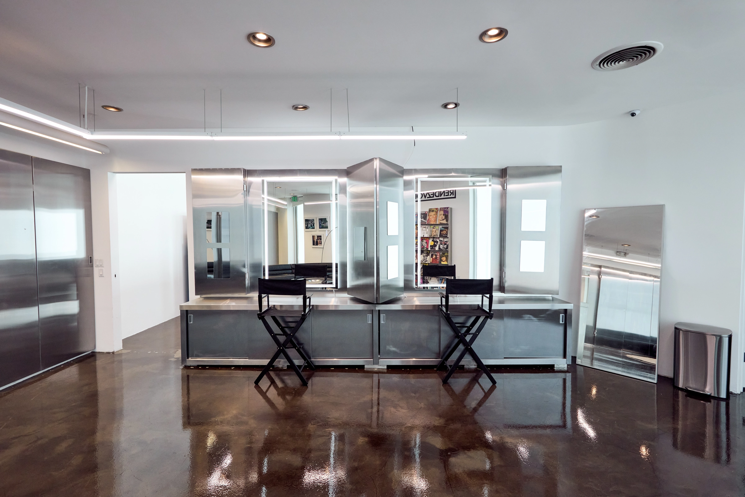 Glam stations with director chairs